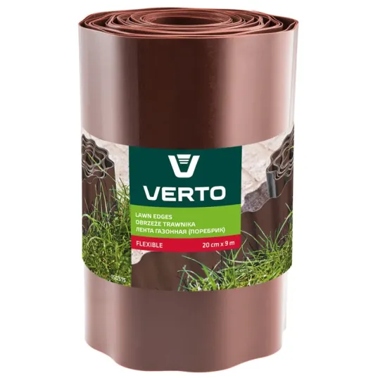 Бордюр для газонів VERTO 15G515, 9 м x 20 см, пластиковий, коричневий