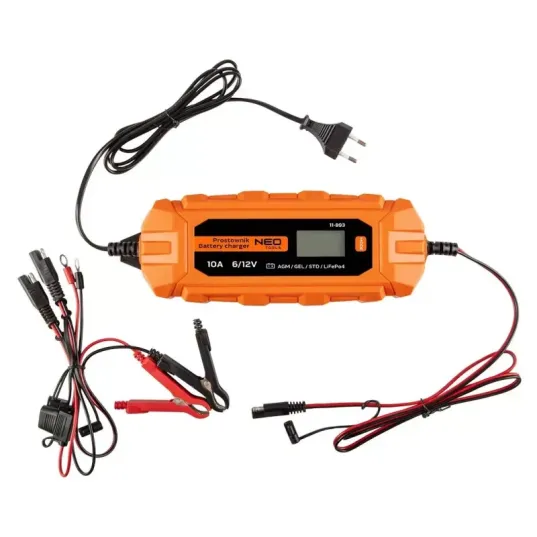 Зарядний пристрій для акумуляторів Neo Tools 11-893 6/12В, 10А/160 Вт (STD, AGM, GEL, LiFePO4)