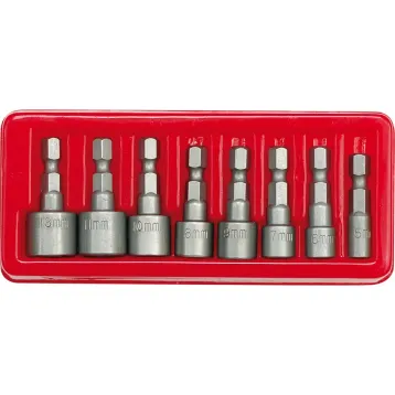 НАСАДКИ 5-13 ММ, КРІПЛЕННЯ 1/4'' НАБІР 8 ШТ. НАСАДКИ 5-13 ММ, КРІПЛЕННЯ 1/4'' НАБІР 8 ШТ.