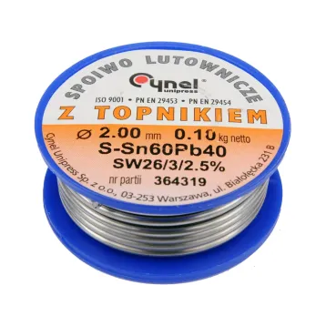 ПРИПІЙ ДЛЯ ПАЙКИ SN60PB40 2,0/100 ПРИПІЙ ДЛЯ ПАЙКИ SN60PB40 2,0/100