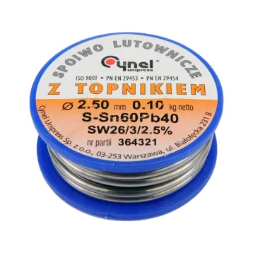 ПРИПІЙ ДЛЯ ПАЙКИ SN60PB40 2,5/100 ПРИПІЙ ДЛЯ ПАЙКИ SN60PB40 2,5/100