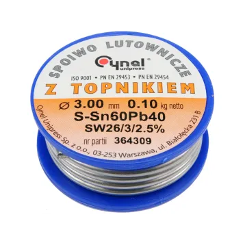 ПРИПІЙ ДЛЯ ПАЙКИ SN60PB40 3,0/100 ПРИПІЙ ДЛЯ ПАЙКИ SN60PB40 3,0/100